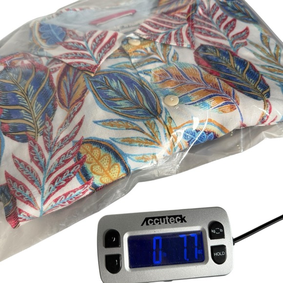 Tommy Bahama Men's Silk Shirt XL Multicolor Festival‎ Fronds Tropical Leaf Print - Picture 8 of 8
